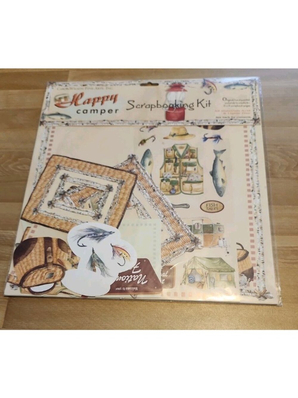 NIP Happy Camper Scrapbooking Kit Carol Wilson Stickers Paper Die Cuts NEW